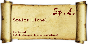 Szeicz Lionel névjegykártya